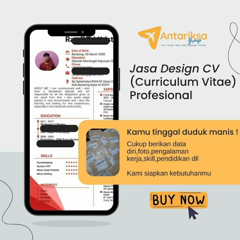 

JASA PEMBUATAN CV (CURRICULUM VITAE)