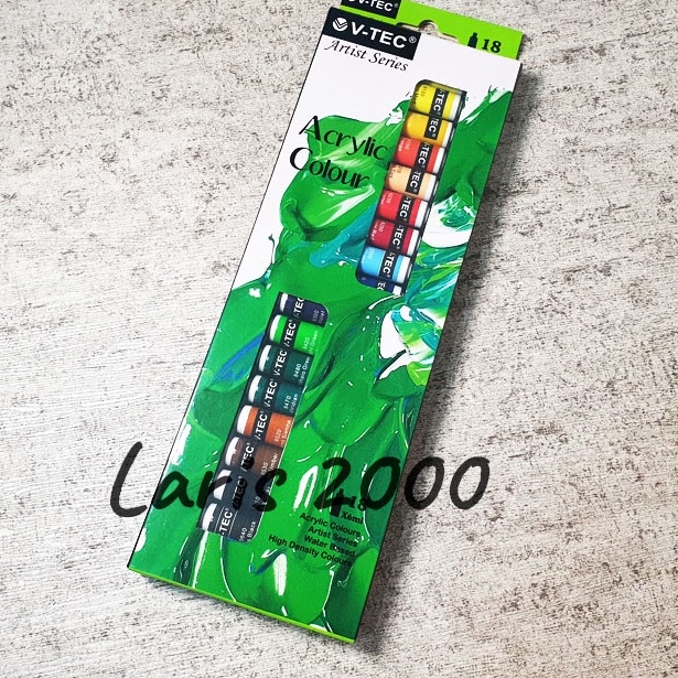 

Termurah Vtec Cat Akrilik Cat Acrylic Colour Paint Set 18 Warna Vtec Lukis Kanvas