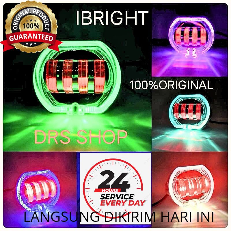 Led Projie Lampu Motor Day maker Biled 4 lensa original IBRIGHT