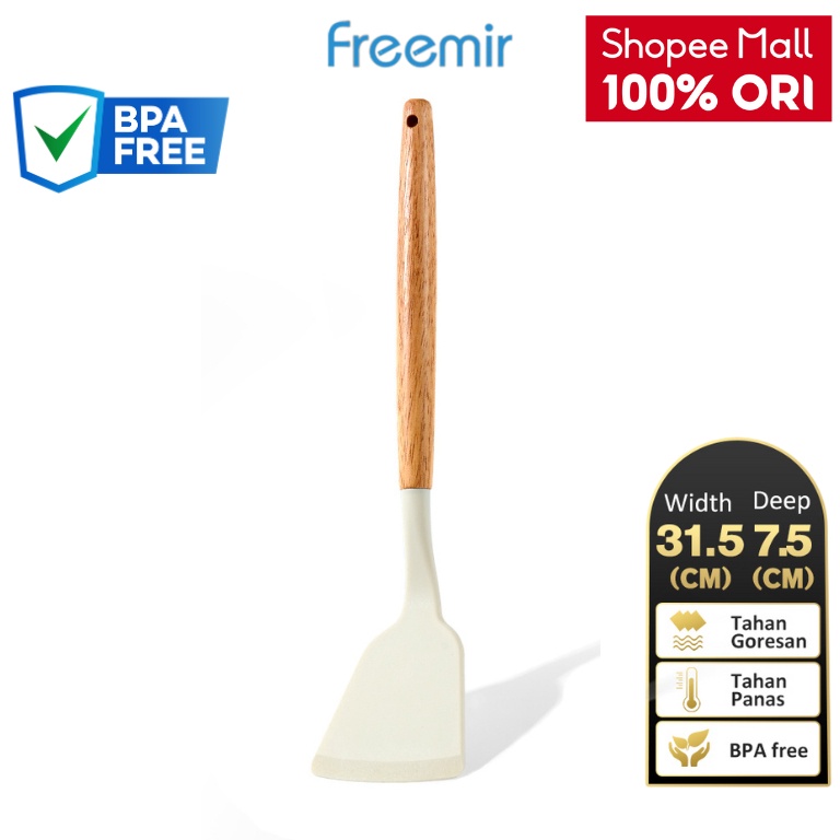 Harga Spesial OFFICIAL MALL freemir Spatula Silikon Beige Peralatan Dapur Berkualitas