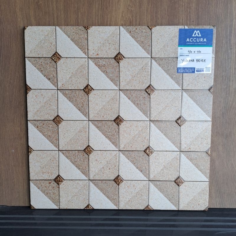 Keramik Lantai Garasi / Keramik Teras / Keramik Kamar Mandi / Keramik Mulia Accura 40x40 YUKATA BEIG
