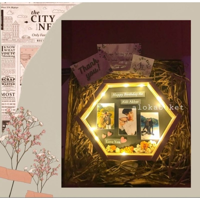 KADO (GIFT) HEXA FRAME STIK UNTUK BIRTDHAY || PACAR || SAHABAT || ORANG TERSAYANG