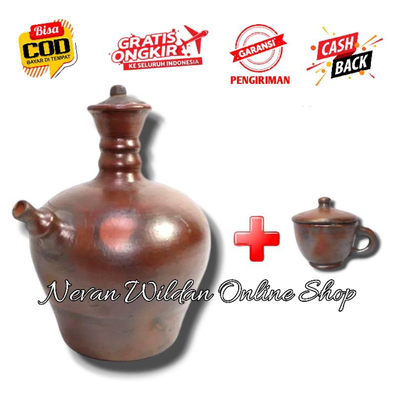 PROMO KENDI TANAH LIAT + CANGKIR | KENDI TRADISIONAL | KENDI GERABAH| KENDI TANAH