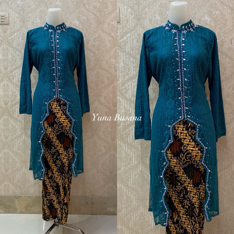 Yuna-Kebaya Set/ Outfit kondangan/ Dress Brukat/Outer Brukat Kekinian