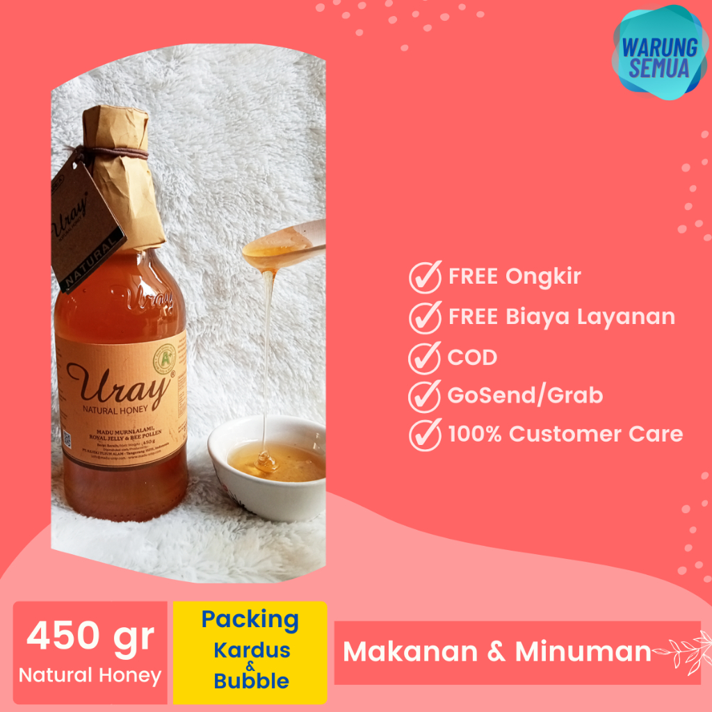 

Madu Uray Grade A 450 gr (Madu Lebah Hutan Asli Premium) + FREE Packing Kardus dan Bubble Wrap