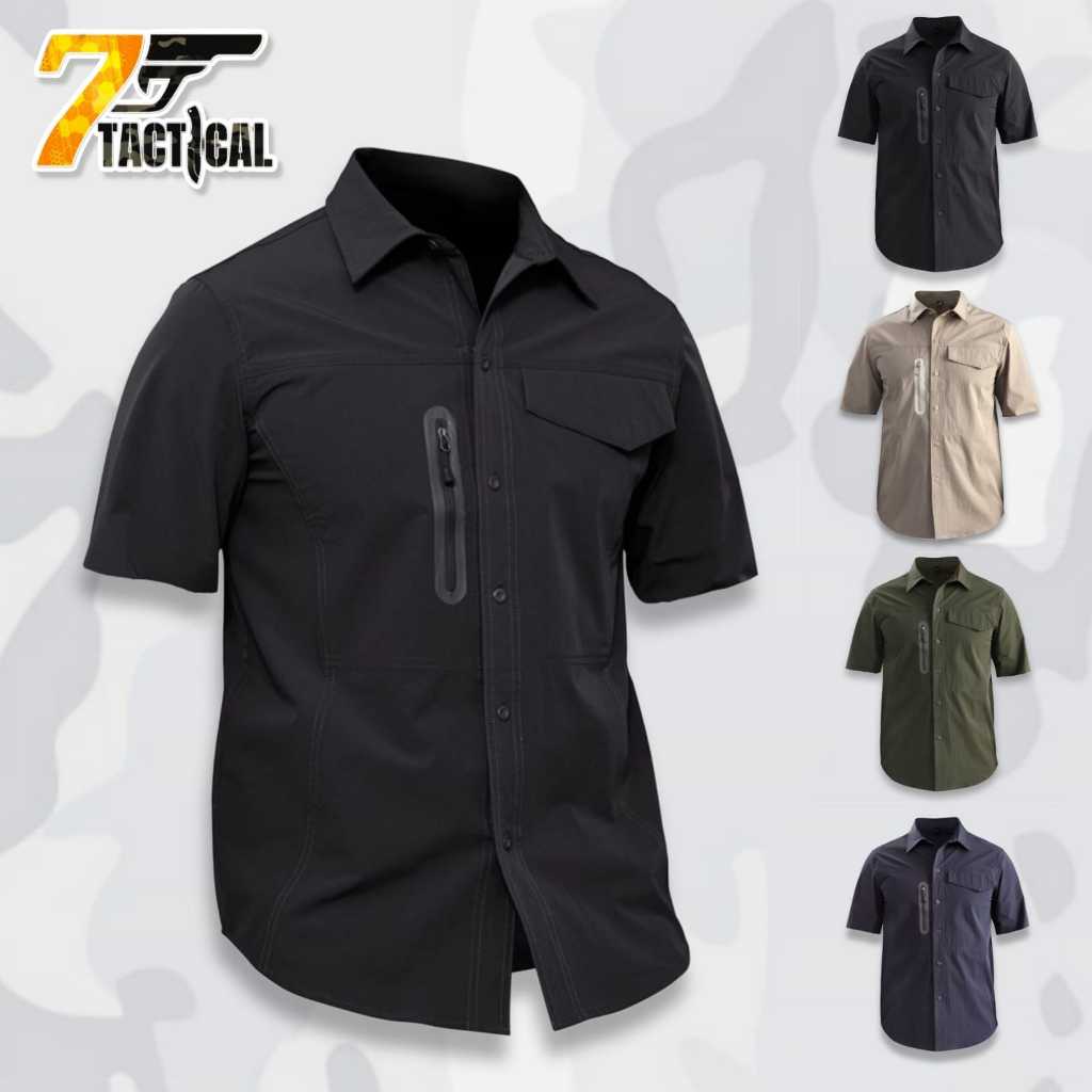 Kemeja despostrit silver knight pendek kemeja pria pendek bahan parasut kemeja pendek parasut kemeja