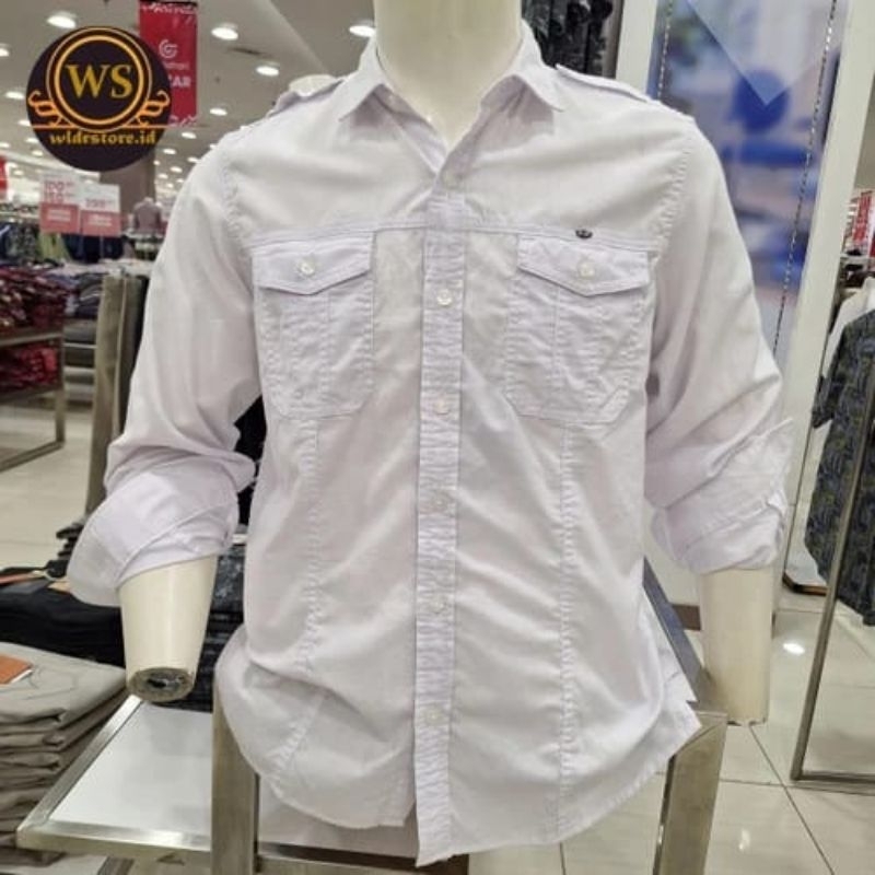 GIANI GRACIO ORIGINAL kemeja lengan panjang pria premium putih~G73004