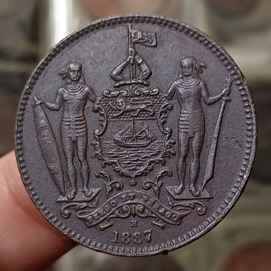 Koin Kuno North Borneo (British Malaysia) 1 Cent Tahun 1887