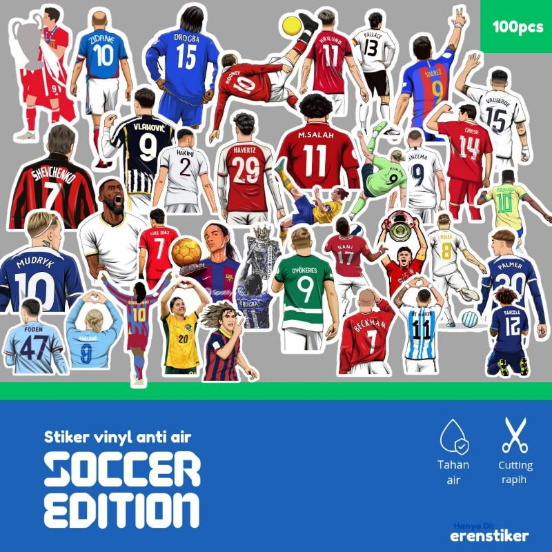 

STIKER BOLA EDITION TERBARU ANTI AIR VINYL/ STIKER HELEM MOBIL KACA TUMBLR CASING HANDPONE PREMIUM