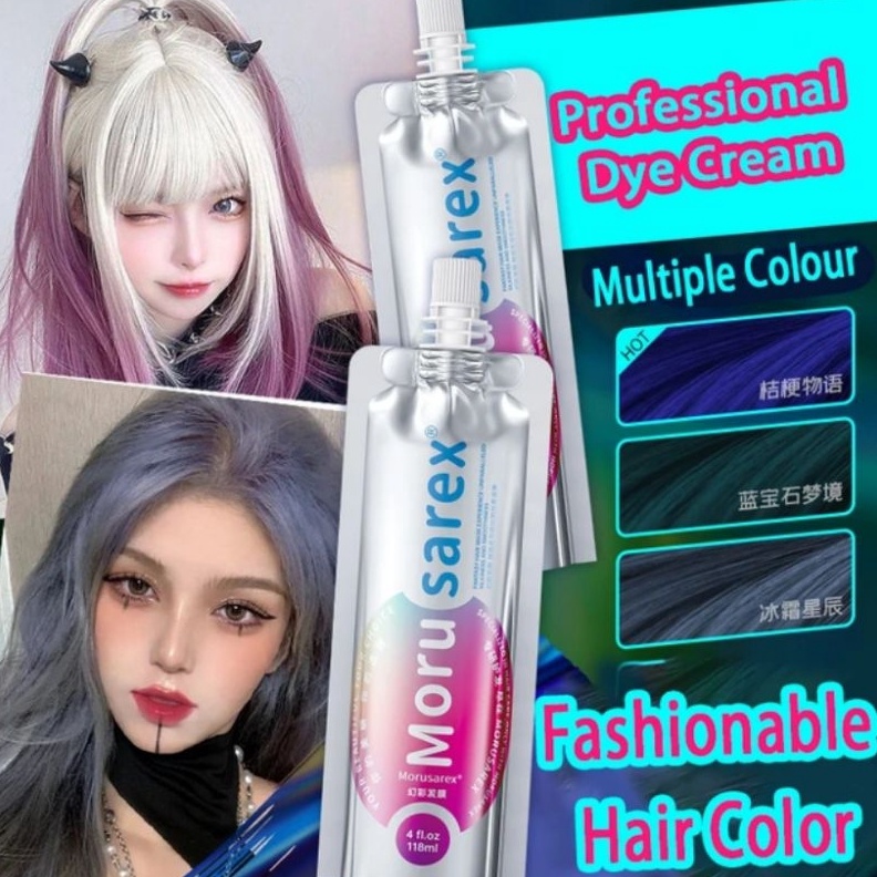 Promo Kilat Hanya 24 Jam MORUSAREX VEGAN 118ml Color Hair Mask Cream Keratin pewarna Cat rambut alam