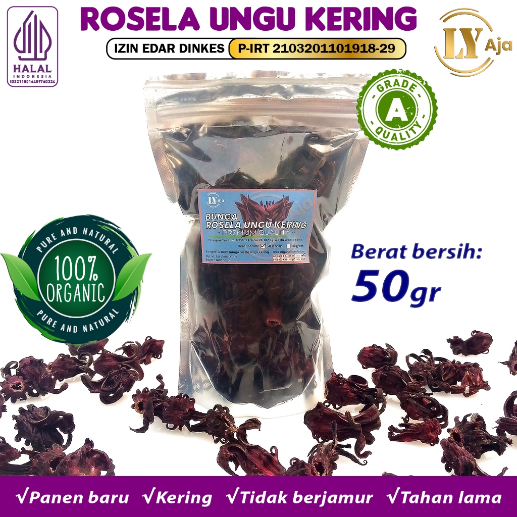 

Teh Bunga Rosela UNGU Kering 50 Gram Rosella Roselle Grade A Premium LY Aja 50 Gr Herbal Pelangsing Diet