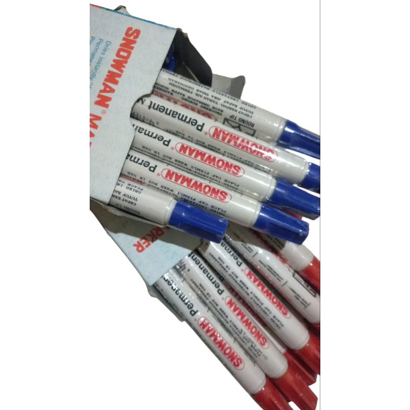 

Spidol Snowman Whiteboard marker BG-12 Boardmark dan permanent / Whiteboard Marker Hitam , Biru, Merah