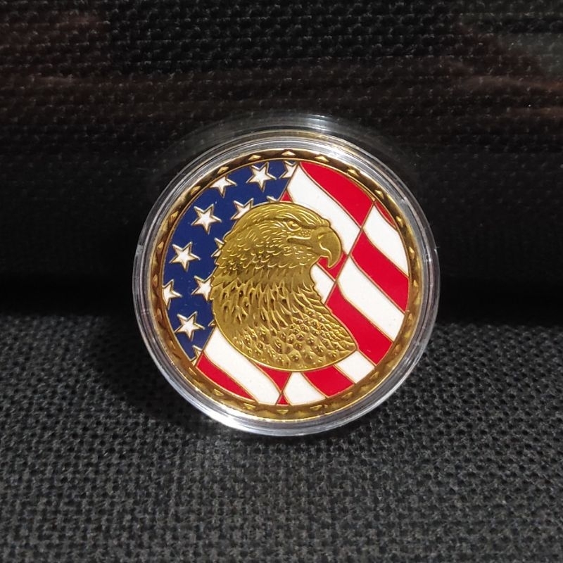 Souvenir Koin Coin Lapis Emas Imitasi Amerika Serikat USA