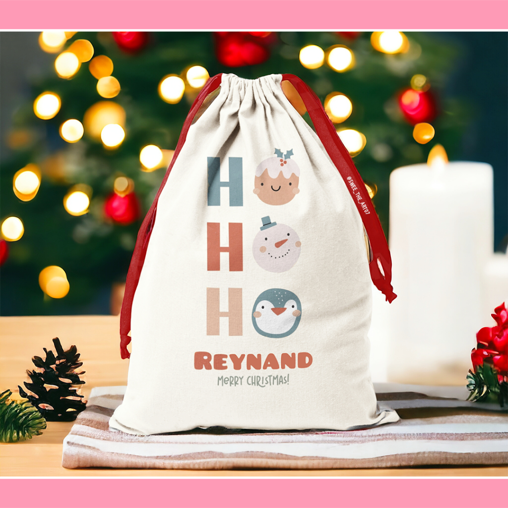 

Drawstring Pouch Goodiebag Natal Ukuran 20x25