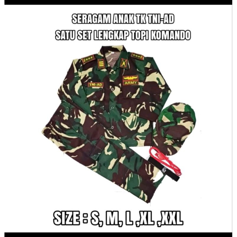 TNI ad anak TK topi komando