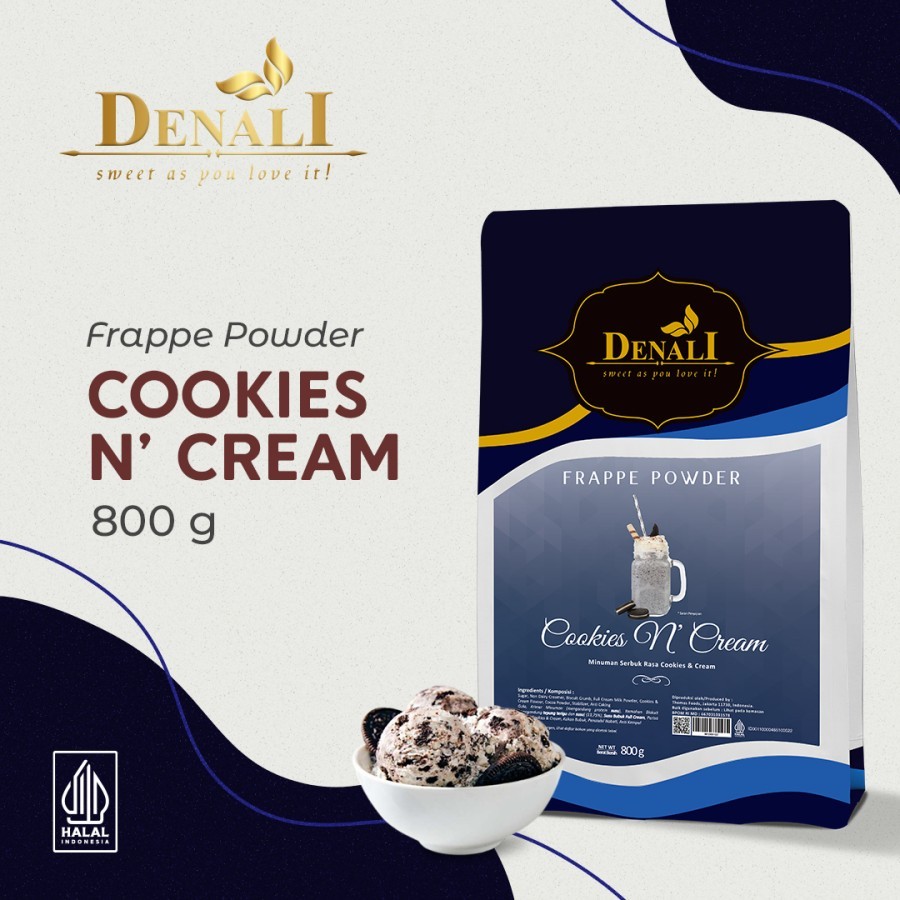 

Denali Powder Cookies n Cream 800 gr | Bubuk Minuman Rasa Cookies