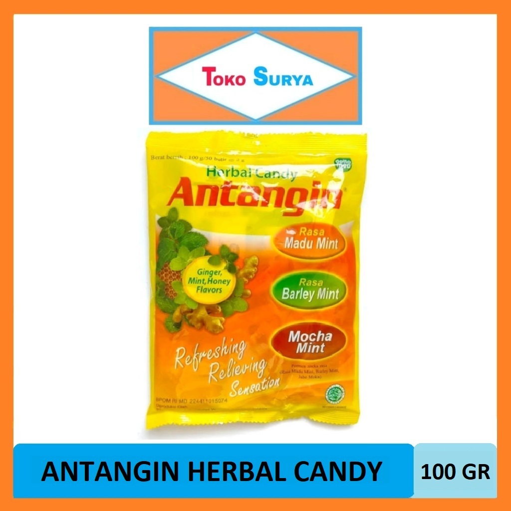 

Antangin Herbal Candy Permen Rasa Madu Mint/Barley Mint/Jahe Moka 100 Gr