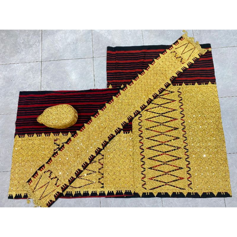 

COD Set Tapis Tumpal Benang Mas Kristal Plintir