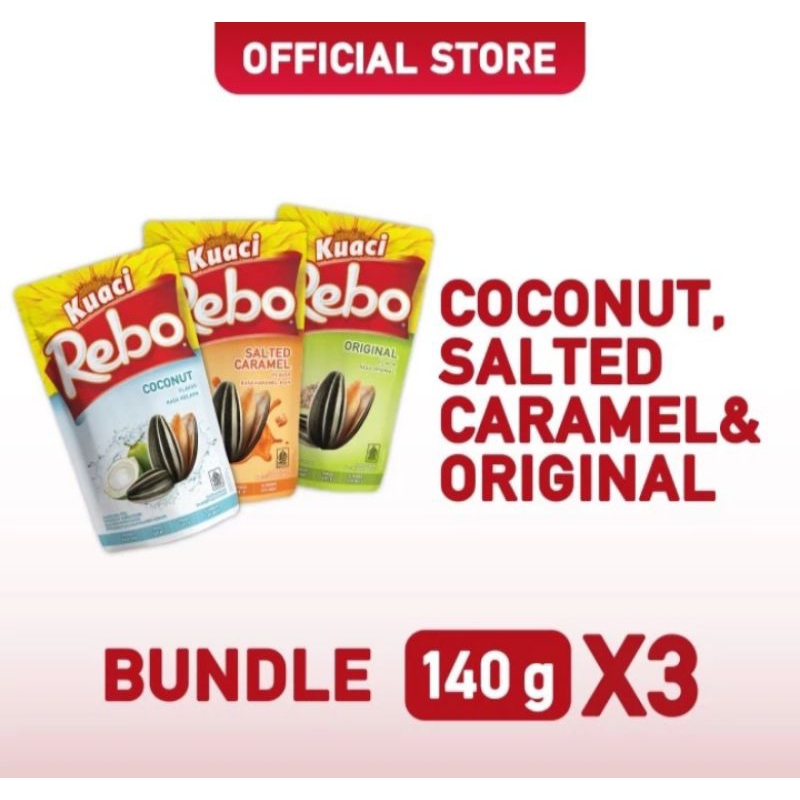 

REBO KUACI BUNDLING 3 PCS 140 GRAM RASA COCONUT CARAMEL ORIGINAL