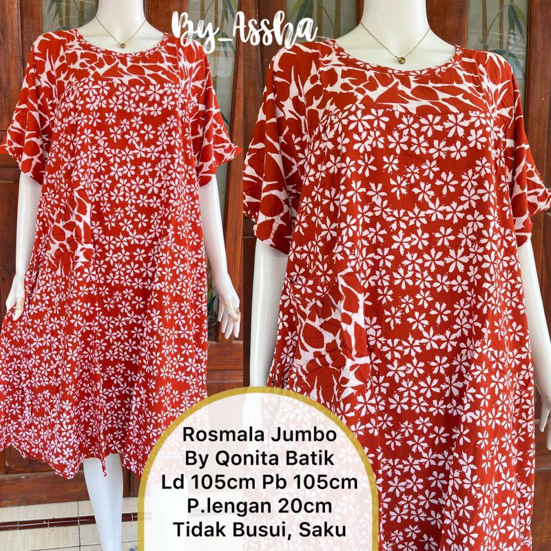 Daster Batik Qonita Pekalongan Rosmalia Saku Hls