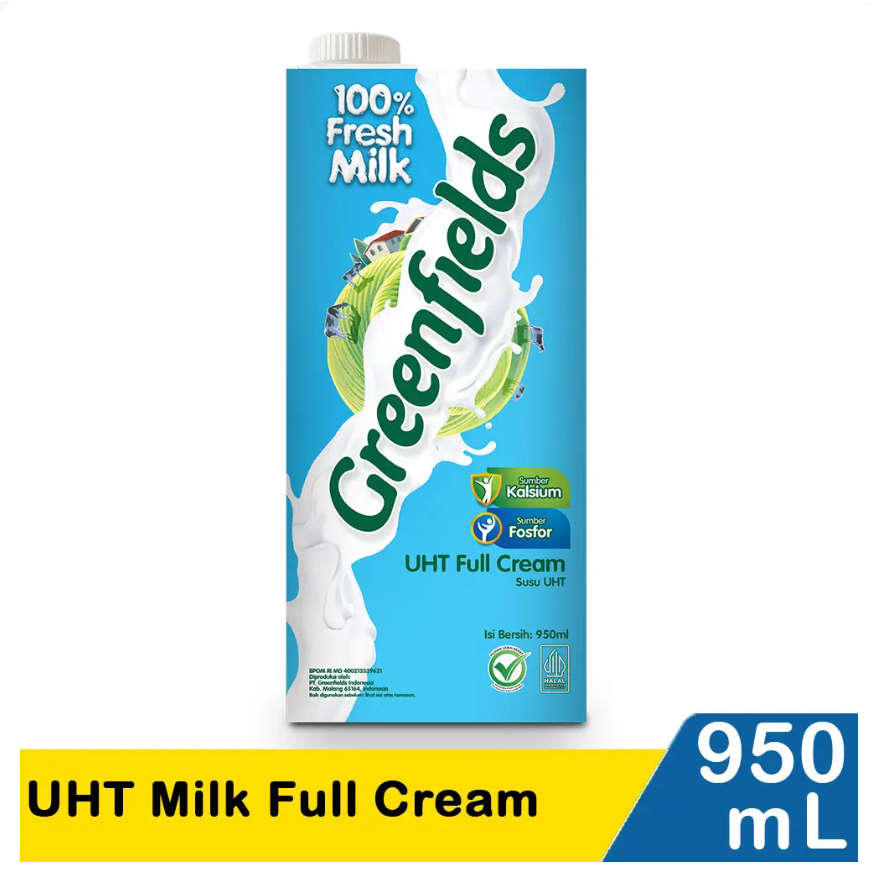 

Greenfields UHT Milk Full Cream 950 ml