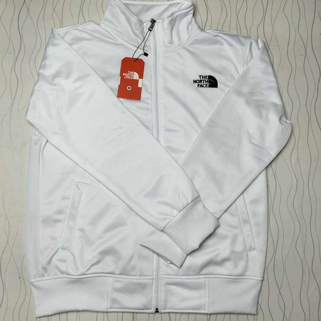 sweater trektop tnf warna putih logo bordir//jaket sweater terbaru tnf