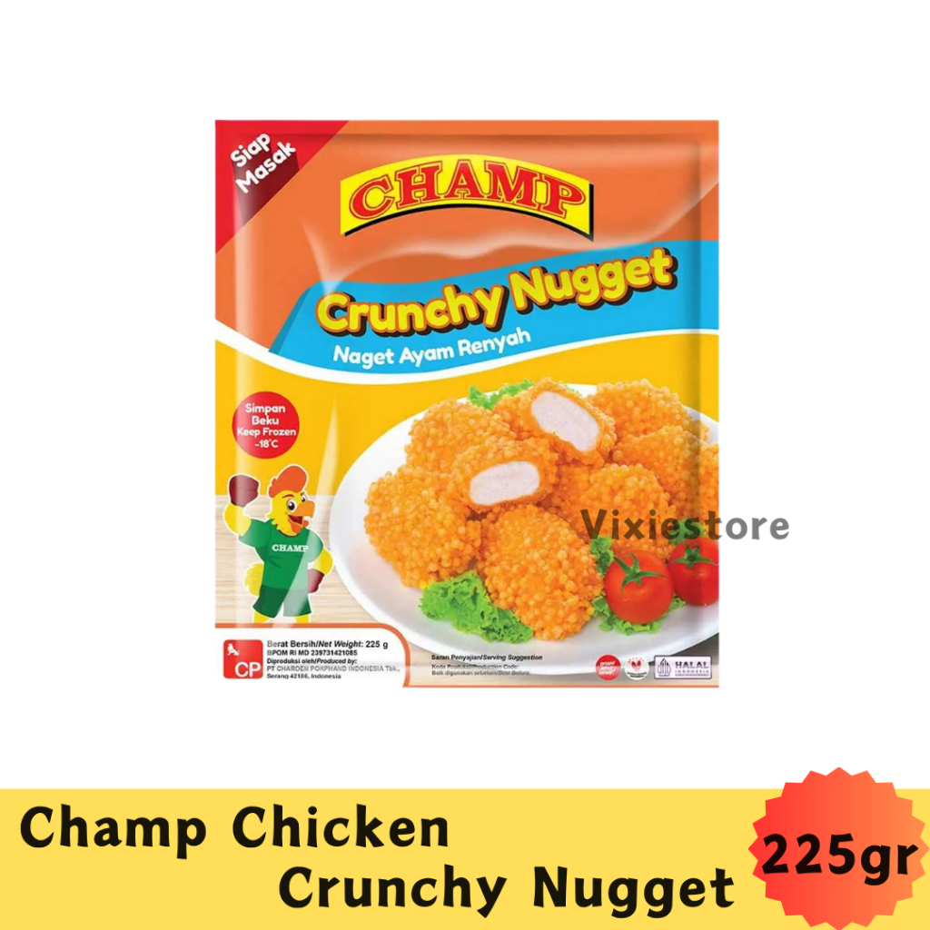 

Champ Chicken Crunchy Nugget 225gr - Naget Ayam Renyah