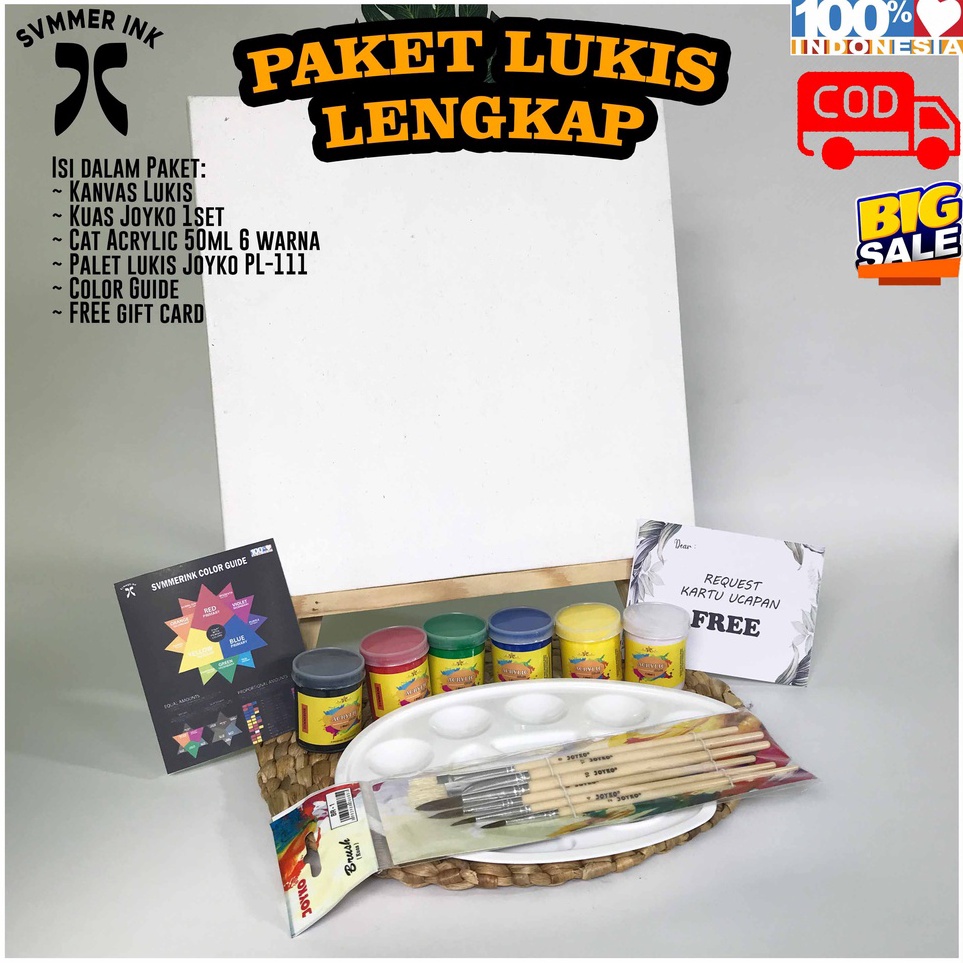 

Paket Murah DIY Painting Kit Paket Lukis Lengkap dan Termurah Canvas 2 x 2 Svmmer Ink