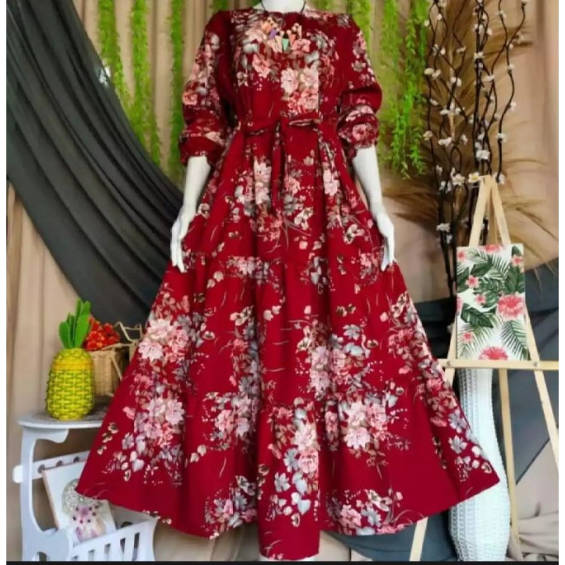 GAMIS BUNGA TERBARU WANITA//GAMIS MOTIF BUNGA SAKURA