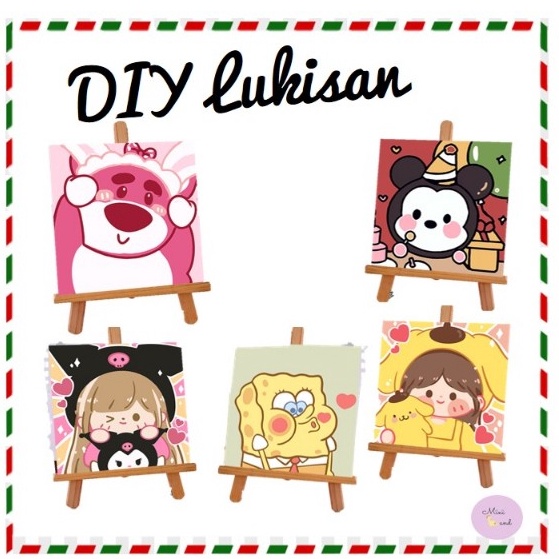 

Obral Irit Canvas Painting by Number Melukis Mewarnai Kanvas Anak DIY Painting Digital Satu Set Peralatan Melukis Anak