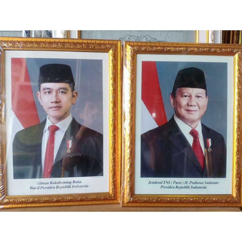 25x35 Presiden Wakil A4 TEPI Pigura Foto || Pres Wapres Kaca Motif Lis Timbul Polos Frame Bingkai Fi