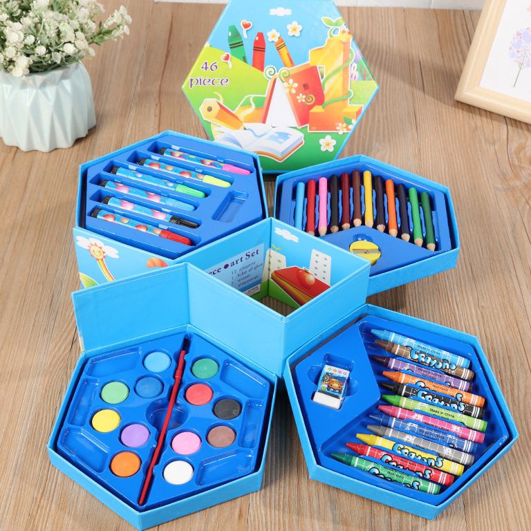 

Top Now Pensil warna set 46 pcs kartun Frozen Kitty crayon set melukis gambar anakanak sekolah hadiah gift anak