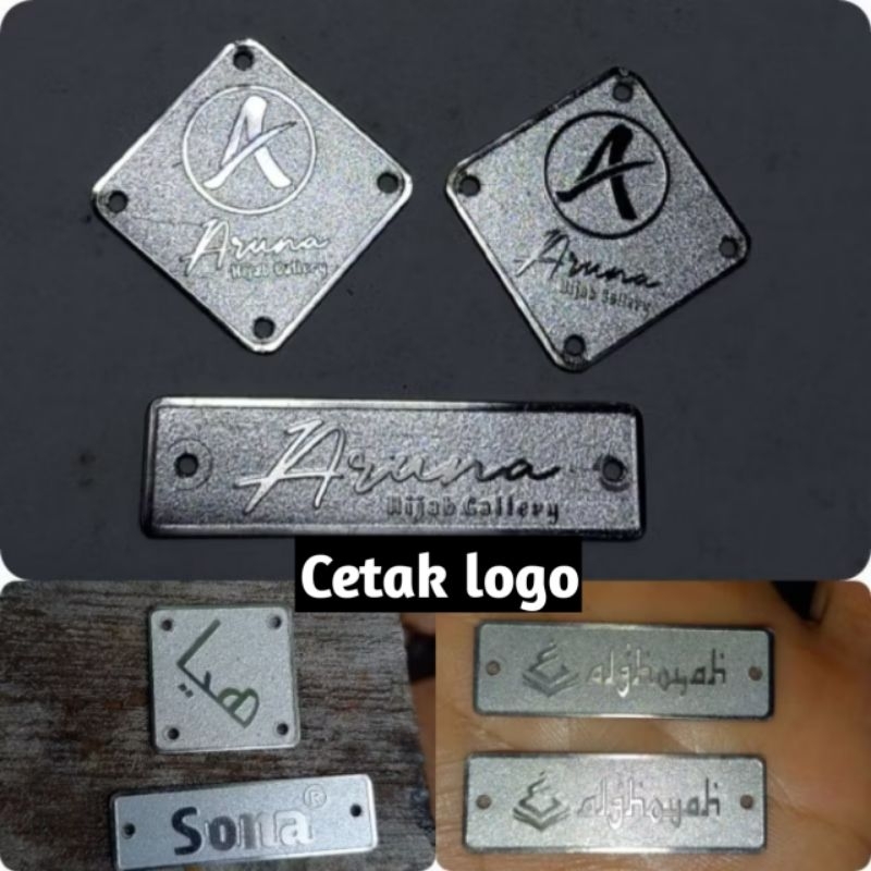 

label plat hijab besi stainless/kuningan dasar perak