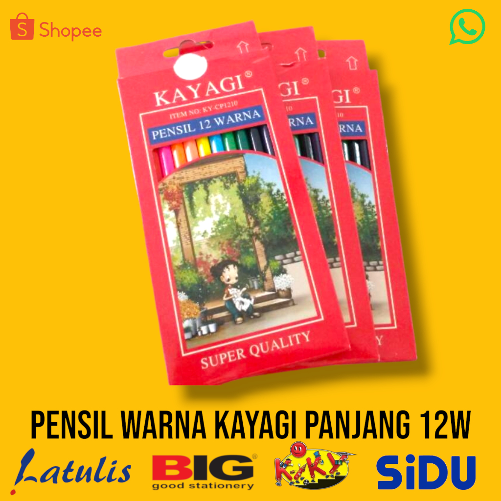 

Pensil warna kayu kayagi panjang 12 warna