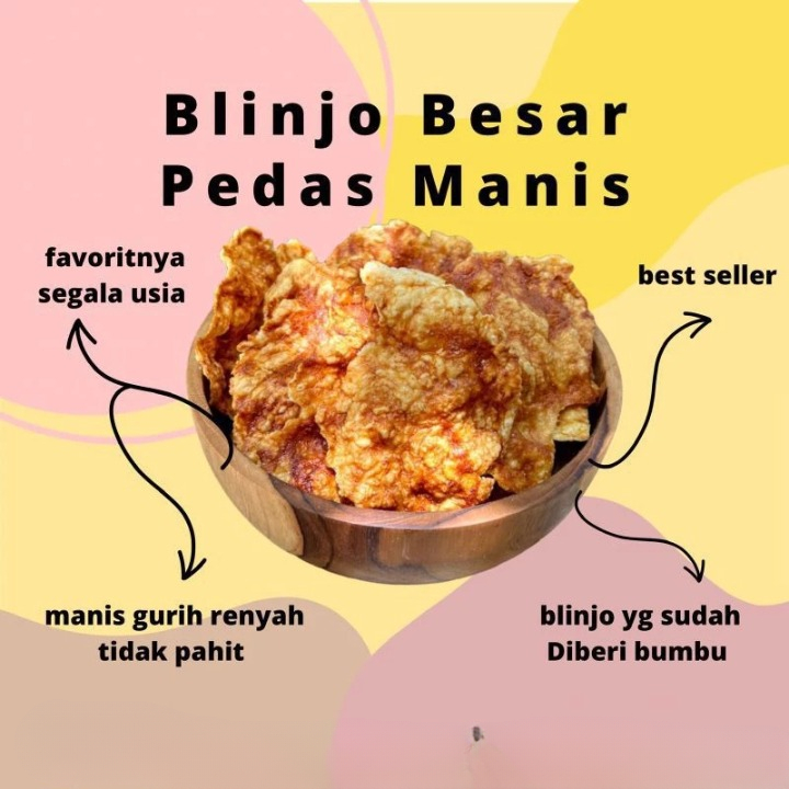 

Kerupuk Mlinjo Pedas Manis Kriyuk Kemasan Berat 250gram