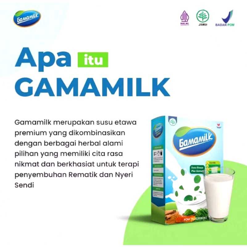 

PROMO !!! GAMAMILK - Susu Etawa Ekstrak Daun Kelor membantu meredakan Rematik dan Asam Urat HALAL & BPOM