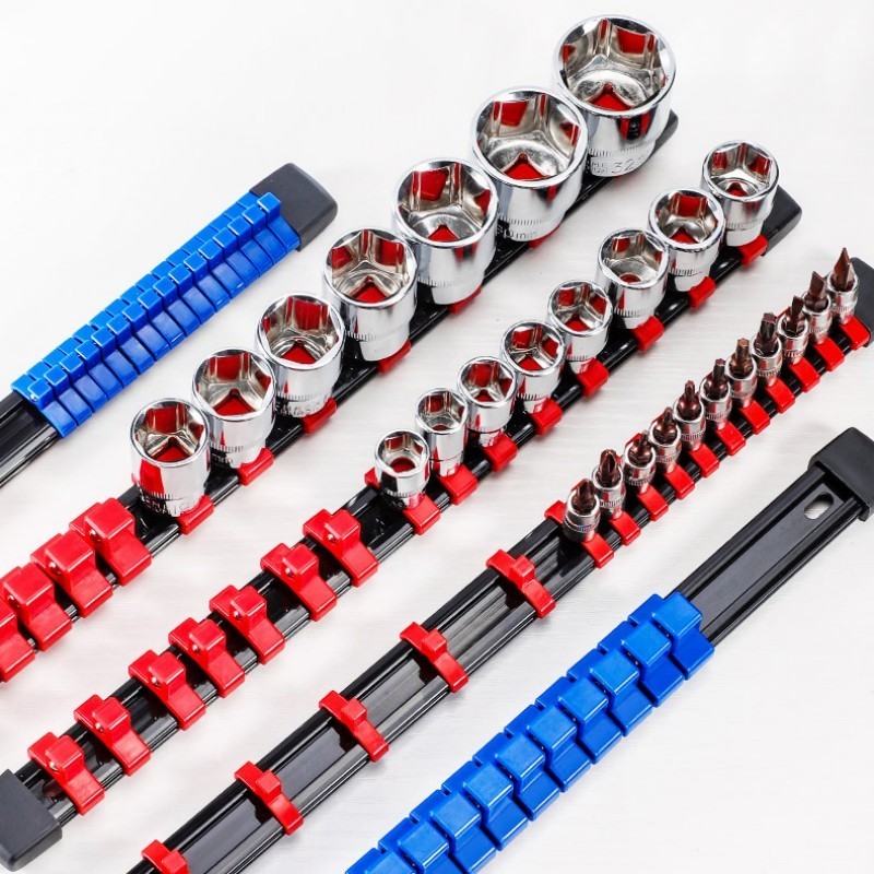 Isi 6Pcs/Set Tempat Socket Socket Holder Tools Socket Rail Dudukan Socket Mata Kunci Sok Sock Holder