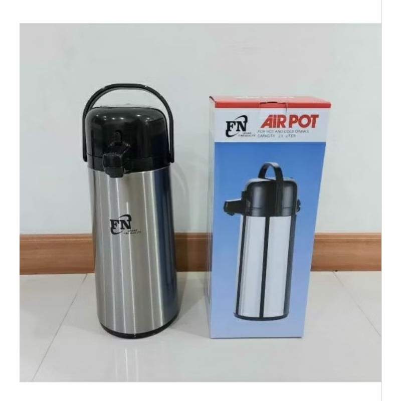 TERMOS POMPA FN 2,5 LITER STAINLESS STEEL termos pencet fn air pot fn termos tekan fn vacuum flask