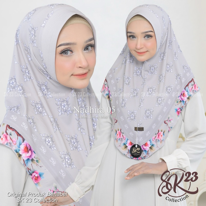 MUGHNI - NADHIRA MOTIF 05 HIJAB BERGO DAILY PED ANTEM ORI SK23