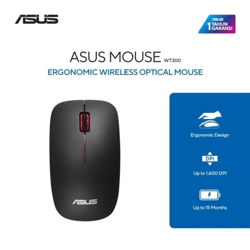 Mouse Asus WT300 Original , Ergonomic Wireless Optical Mouse