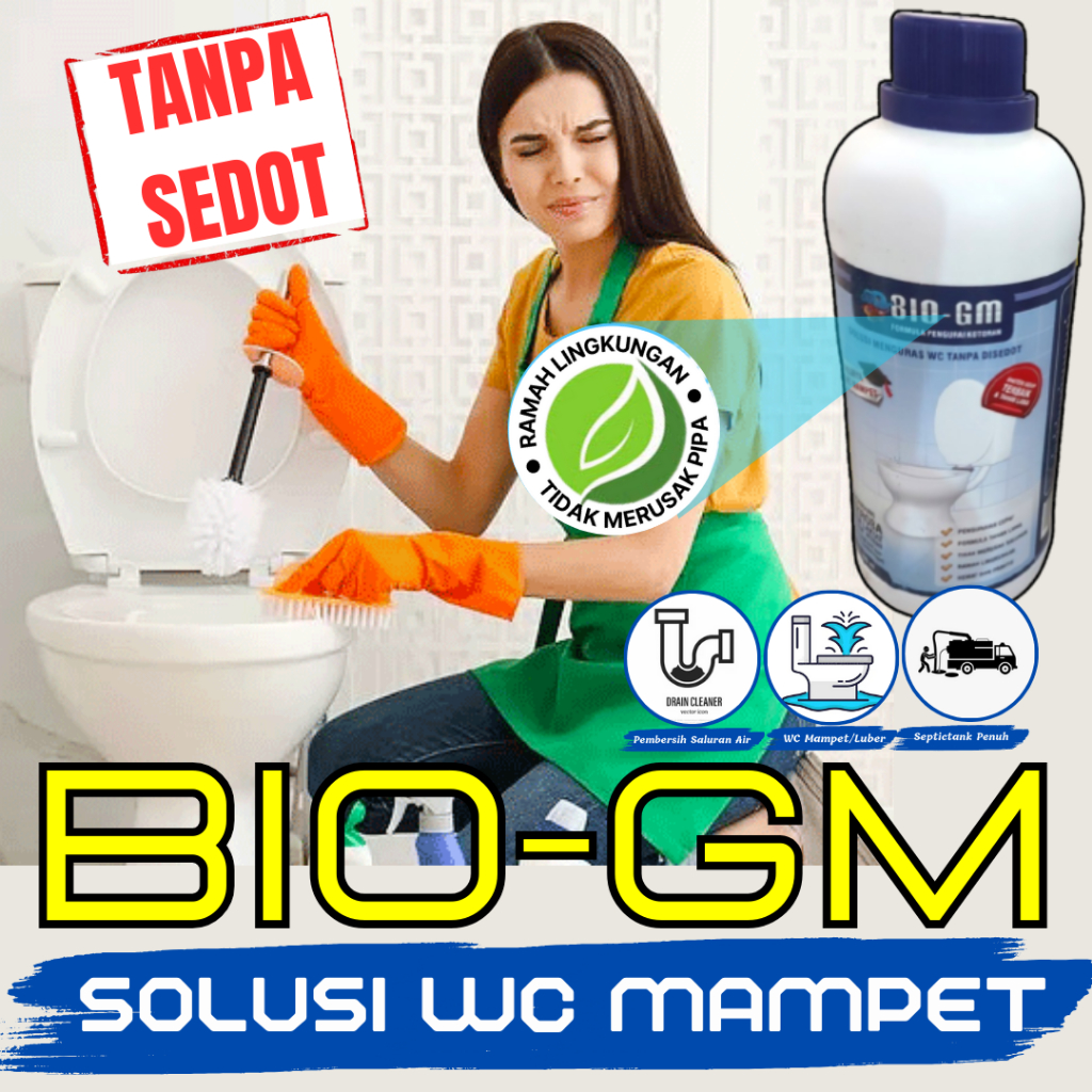 Anti Mampet WC Sedot kloset WC Tersendat Mampet BIO GM Pengurai Limbah Organik Tanpa Sedot
