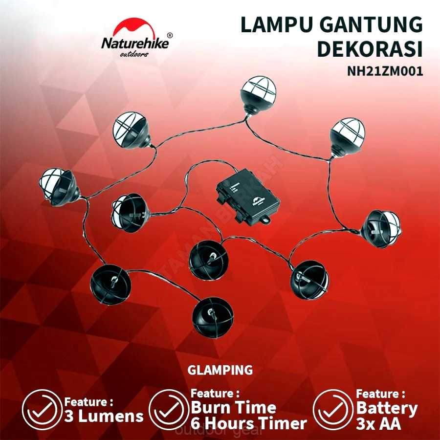 LAMPU GANTUNG DEKORASI NATUREHIKE NH21ZM001 -- LAMPU DEKORASI TENDA