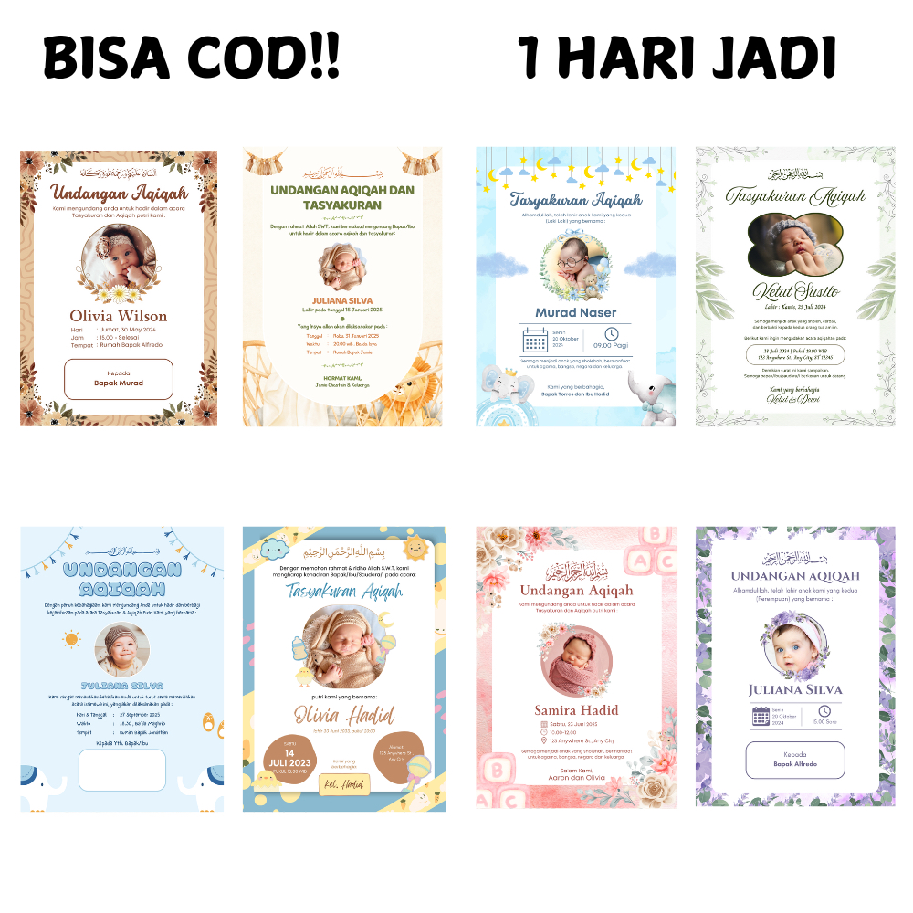 TERMURAH isi 50/100pcs kartu undangan tasyakuran kelahiran anak bayi/ tasyakuran kelahiran bayi / ka