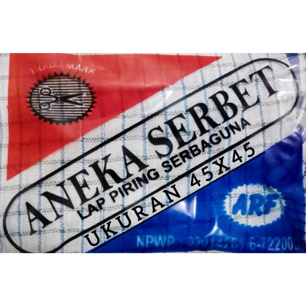 Aneka Serbet Lap Piring Serbaguna Putih UK 45x45 1Lusin