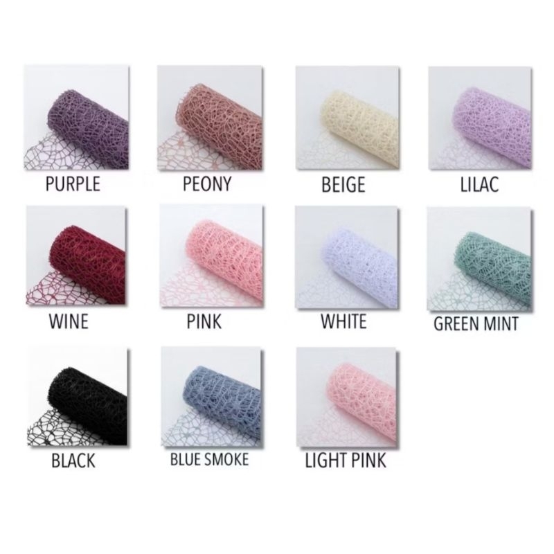 

Flower Wrapping Paper Jaring Spider Polynet Mesh Roll Kertas Buket