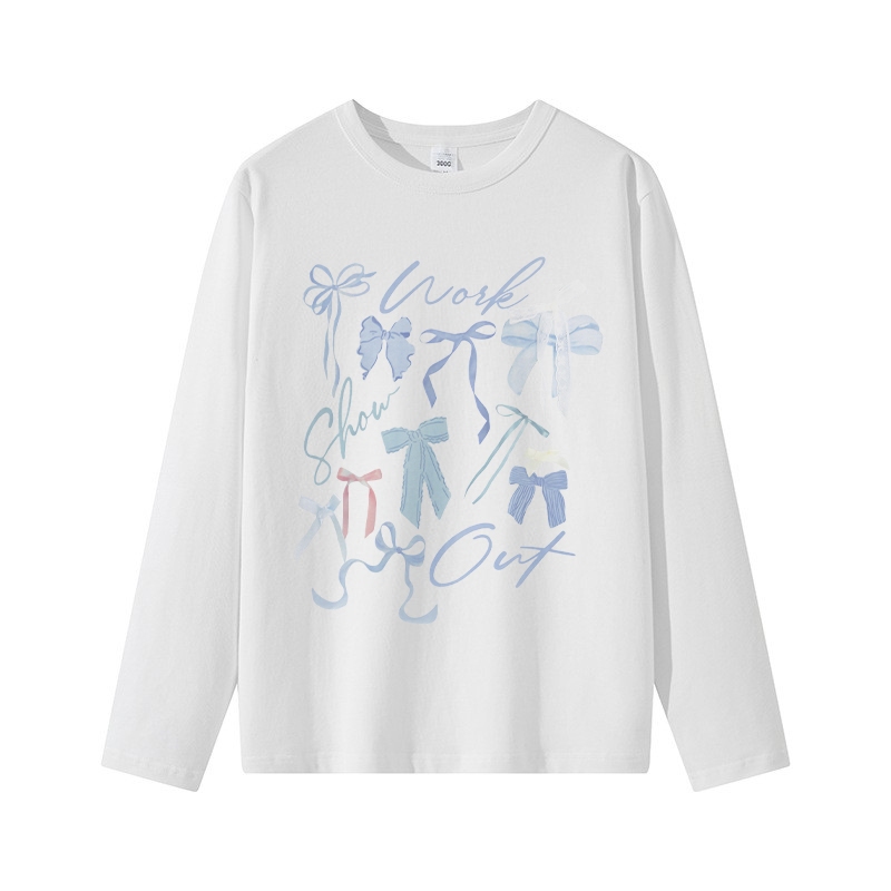 Demero atasan kaos wanita oversize lengan panjang korean style | Pola Pita biru | baju kaos polos co