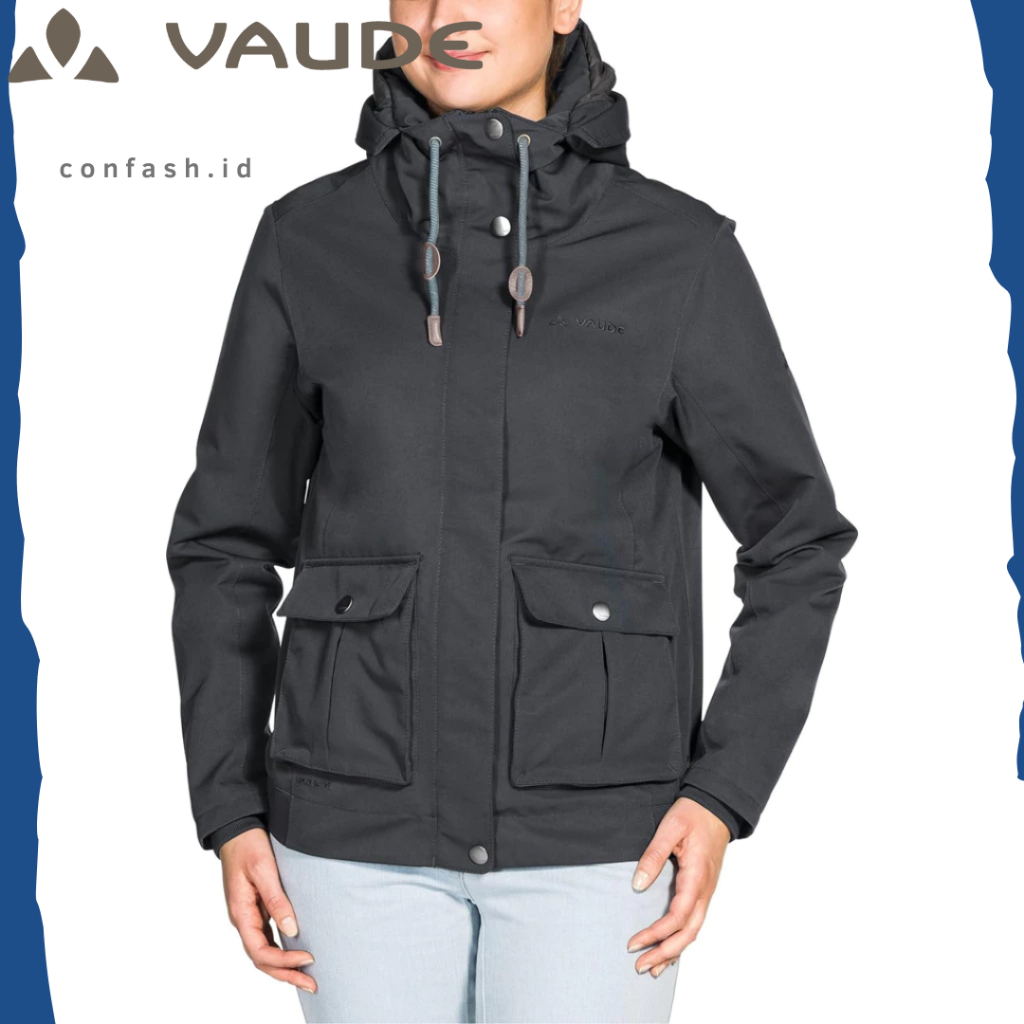 Vaude Women's Manukau Parka Black Original Outdoor Originial Hiking Trevelling Waterproof Riding Sum