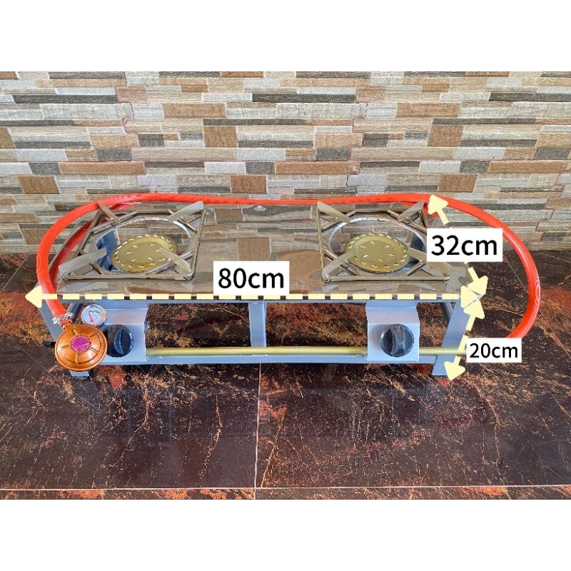 KOMPOR GAS RAKITAN API BESAR 2 TUNGKU STAINLESS RANGKA SEDANG