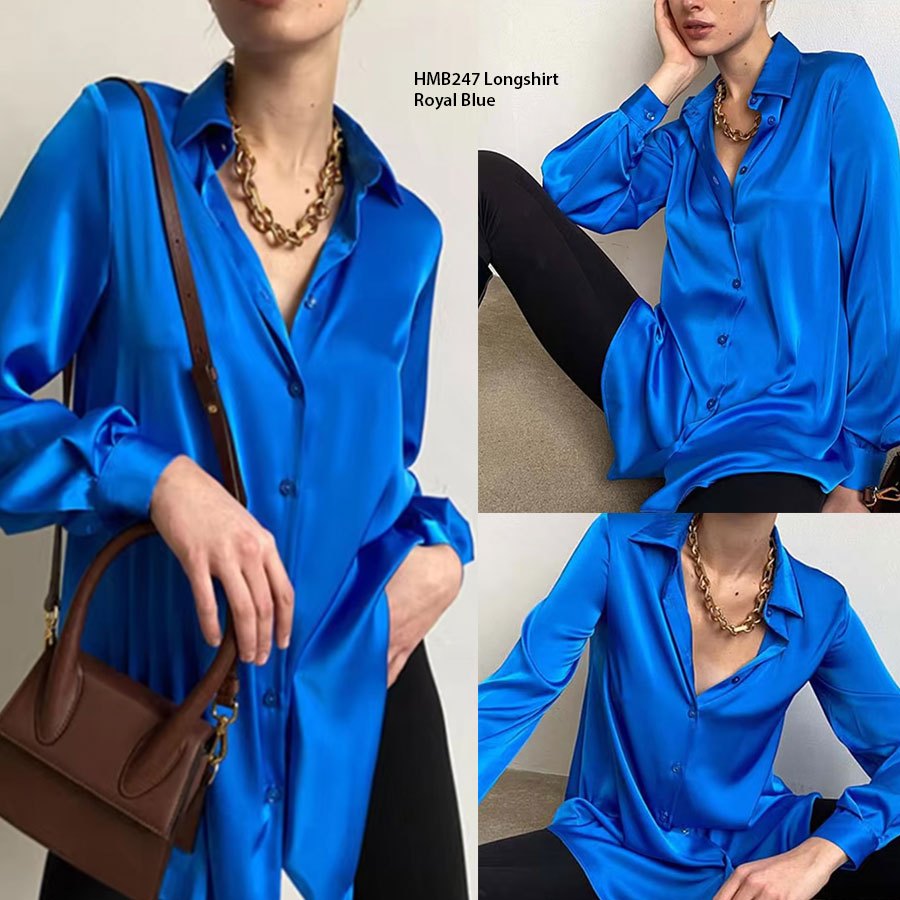 KEMEJA WANITA HM SILK SHIRT DRESS