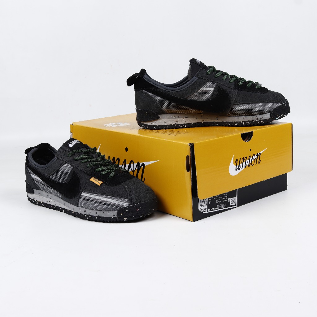 Sepatu Union LA X Nike Cortez Dark Grey Black DR1413-014